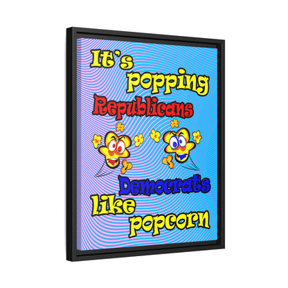 popping like popcorn - framed canvas art (light blue-purple wave)