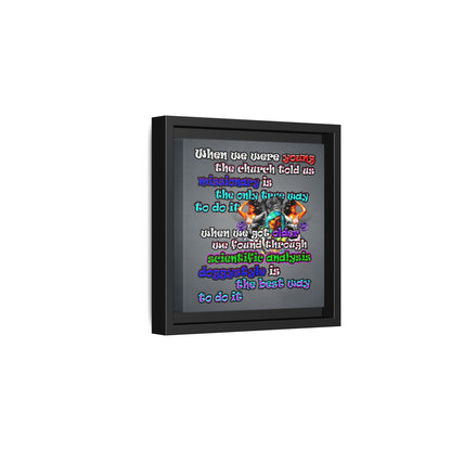 doggystyle - framed canvas art (grey-light grey)