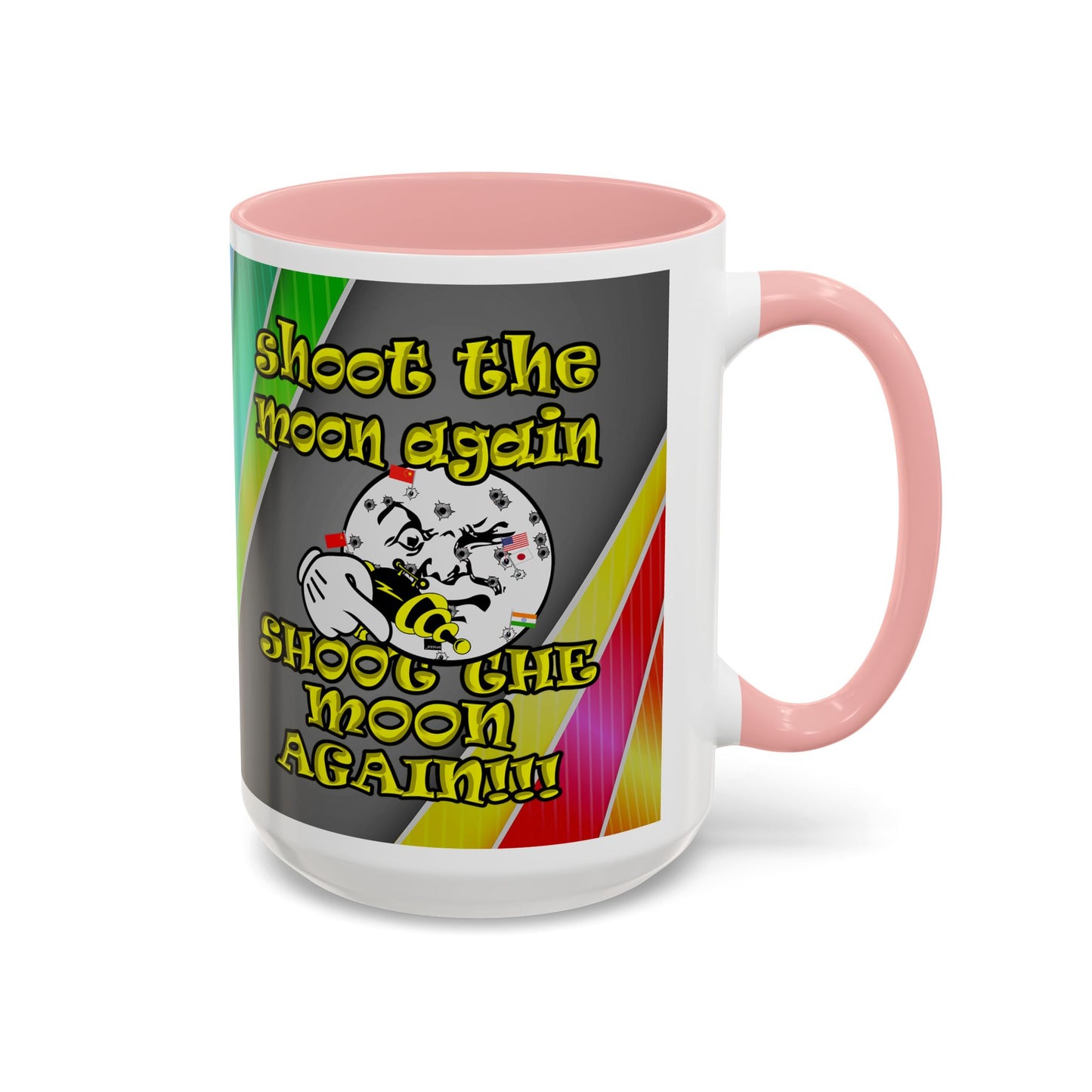shoot the moon again - Accent Mug (rainbow split)