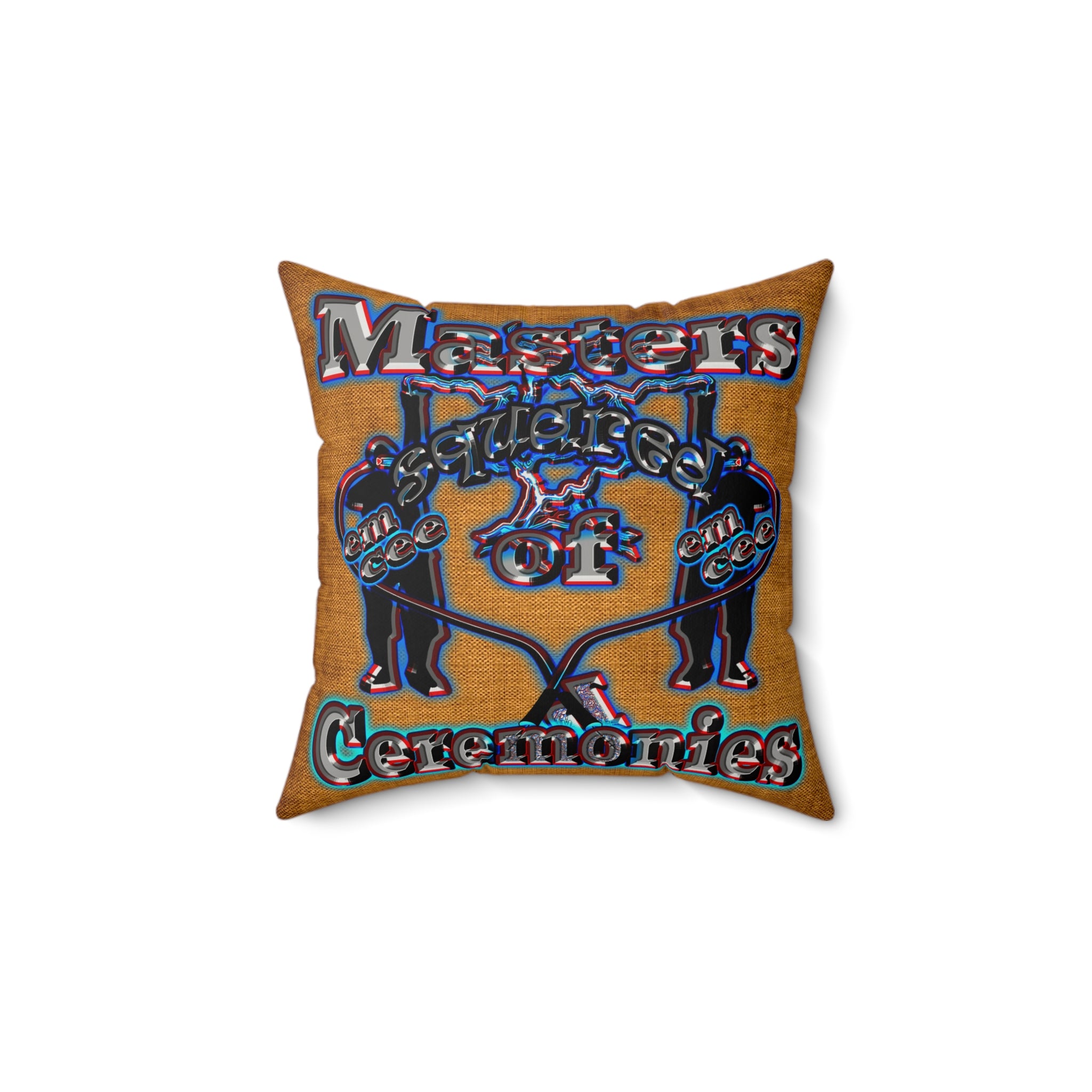 em cee squared - Faux Suede Square Pillow - (dichromatic brown papyrus)