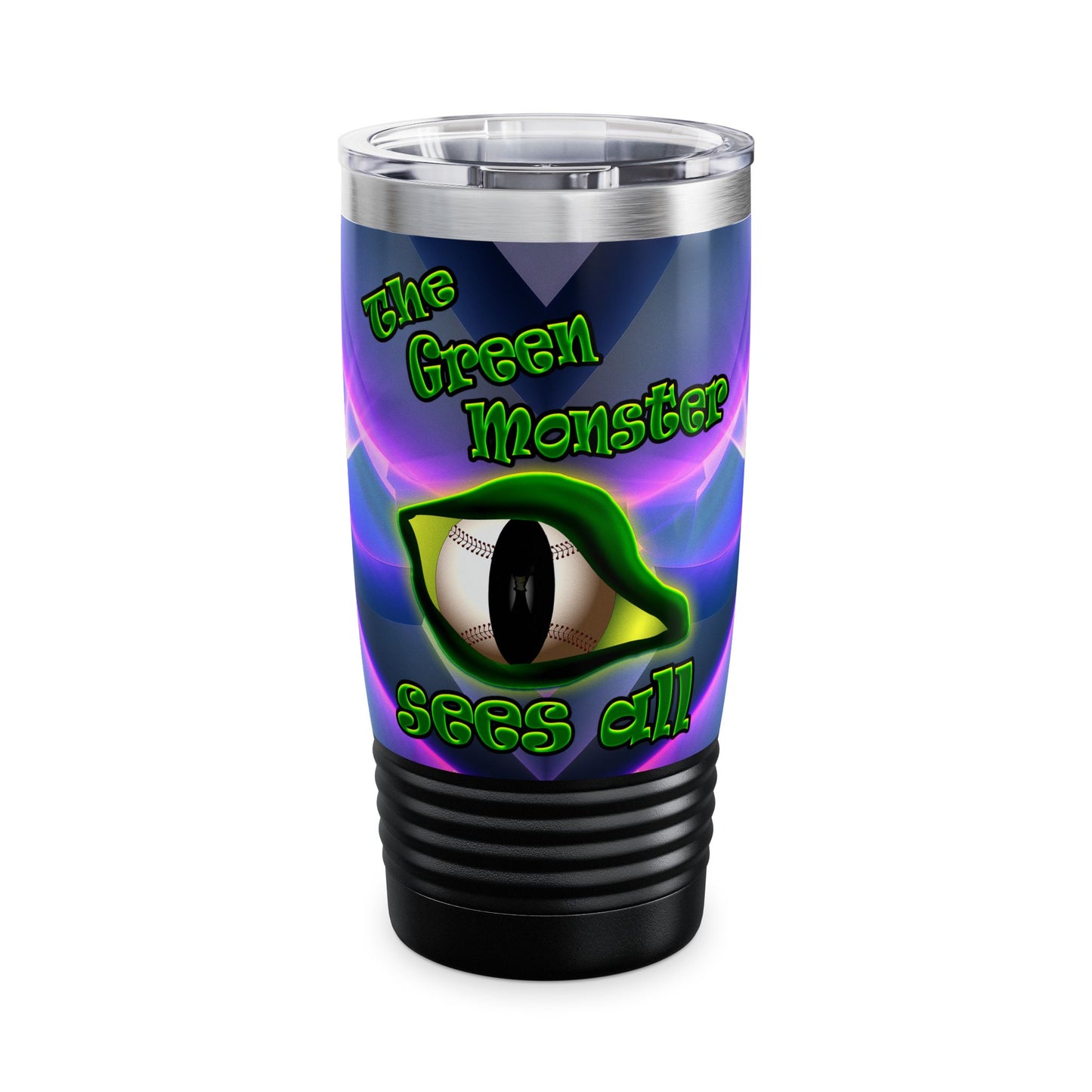 green monster - Ringneck Tumbler, 20oz (grey-pink wave)