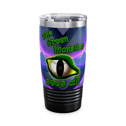 green monster - Ringneck Tumbler, 20oz (grey-pink wave)