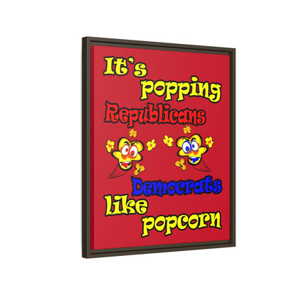 popping like popcorn - framed canvas art (dark red)