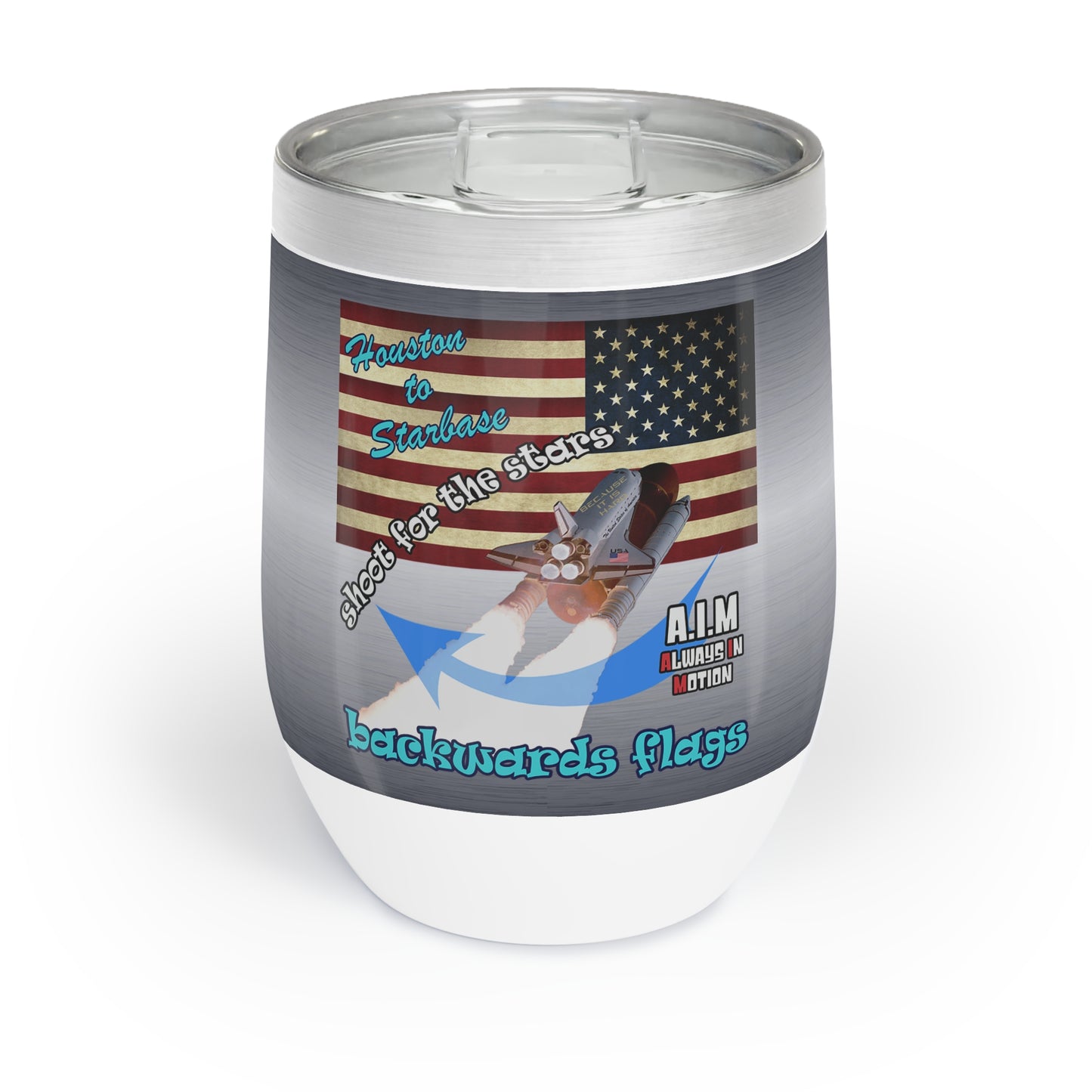 shoot for the stars - Chill Wine Tumbler (brushed nickel)