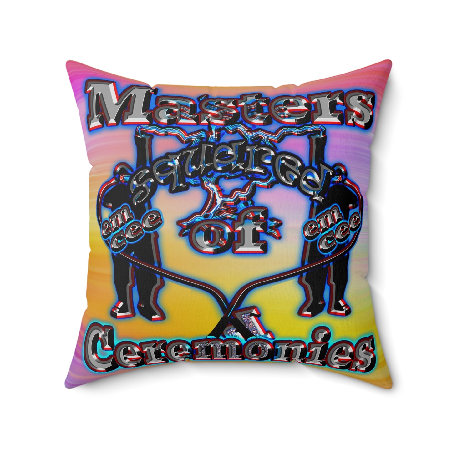 em cee squared - Spun Polyester Square Pillow - (color blur)