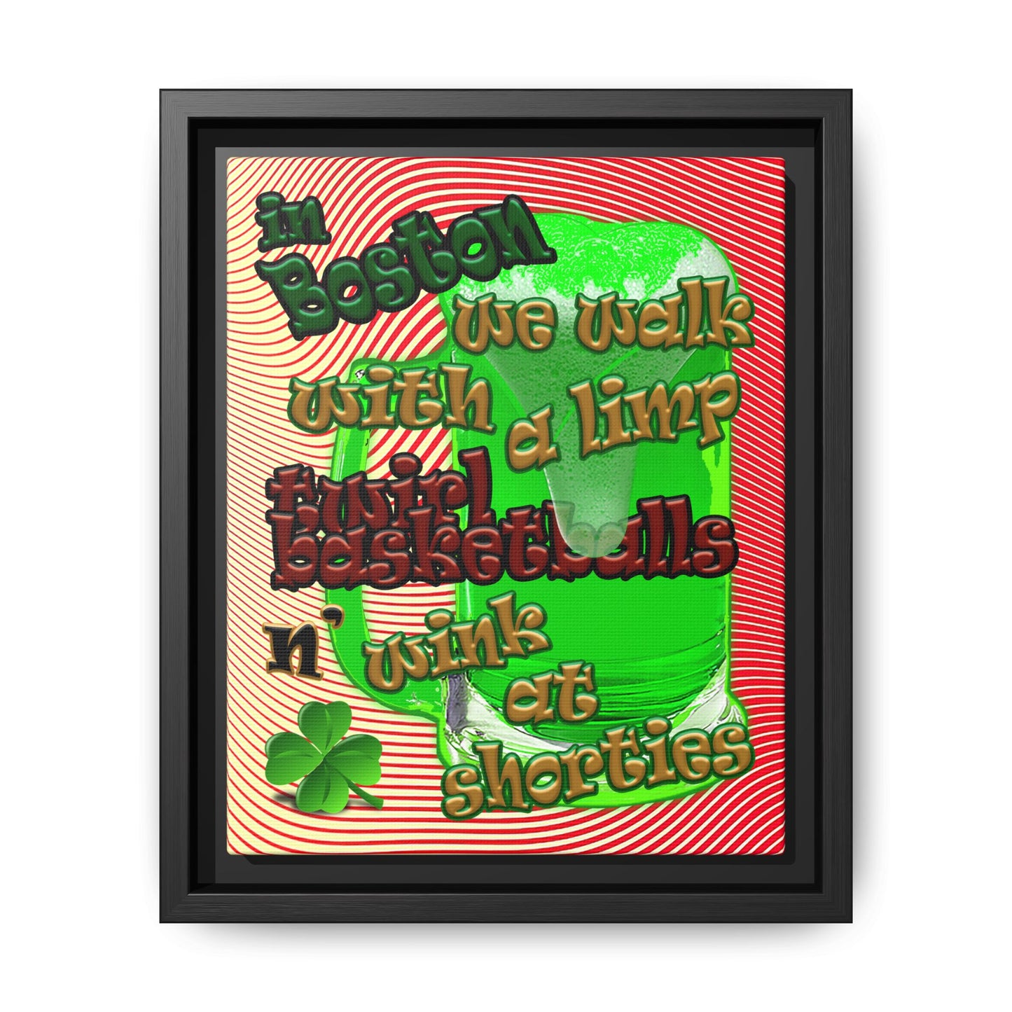 celtics logo - framed canvas art (yellow-orange wave)