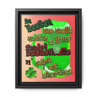 celtics logo - framed canvas art (yellow-orange wave)