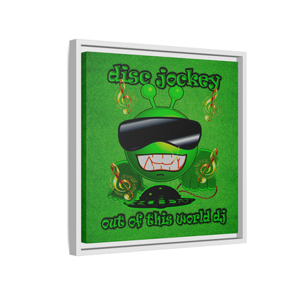 disc jockey - framed canvas art (green turf)