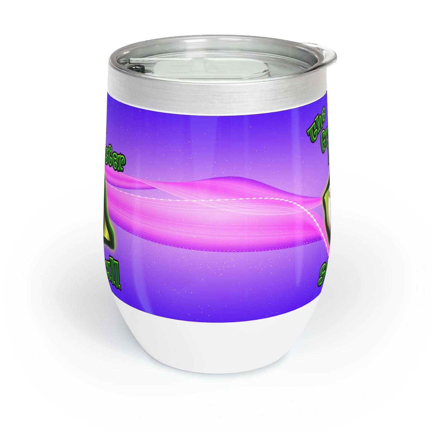 green monster - Chill Wine Tumbler (purple-pink wave)