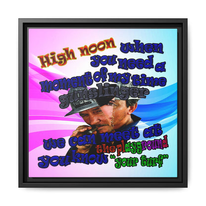 high noon - framed canvas art (light blue-pink wave)