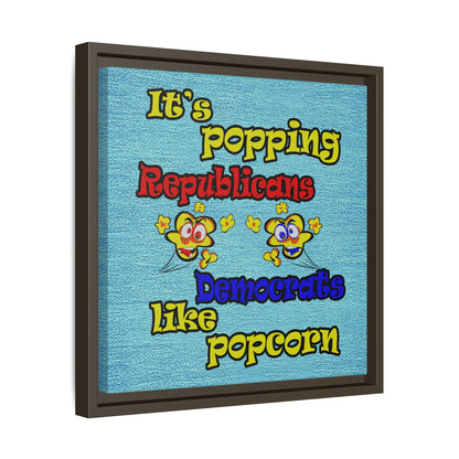 popping like popcorn - framed canvas art (faded dark blue)