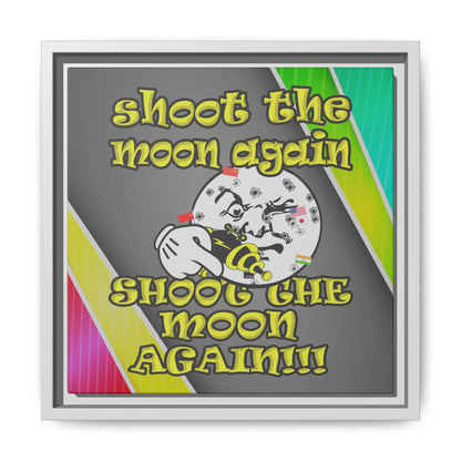 shoot the moon again - framed canvas art (rainbow split)