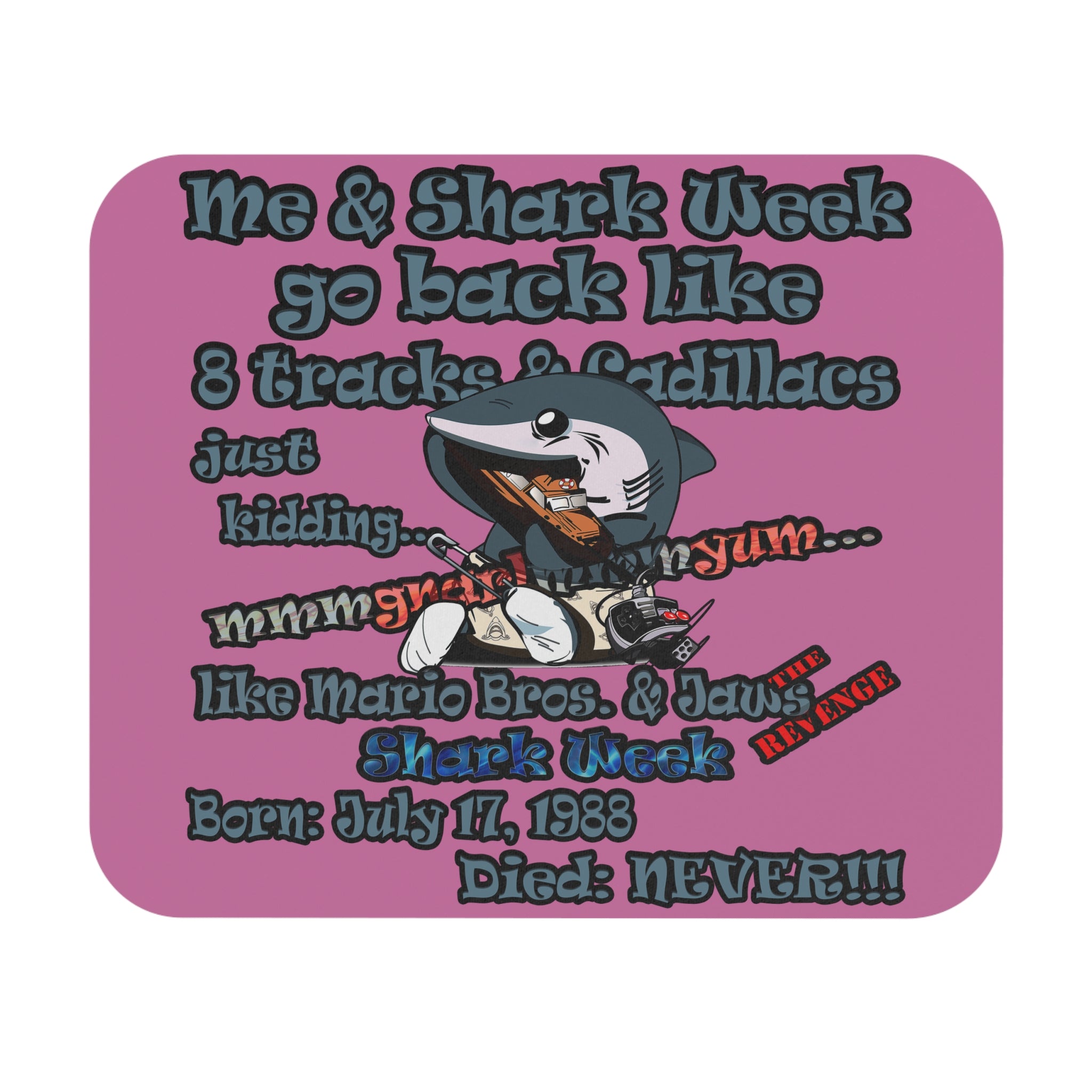 shark week - Mouse Pad (Rectangle) - (light pink)