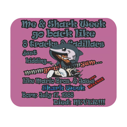 shark week - Mouse Pad (Rectangle) - (light pink)