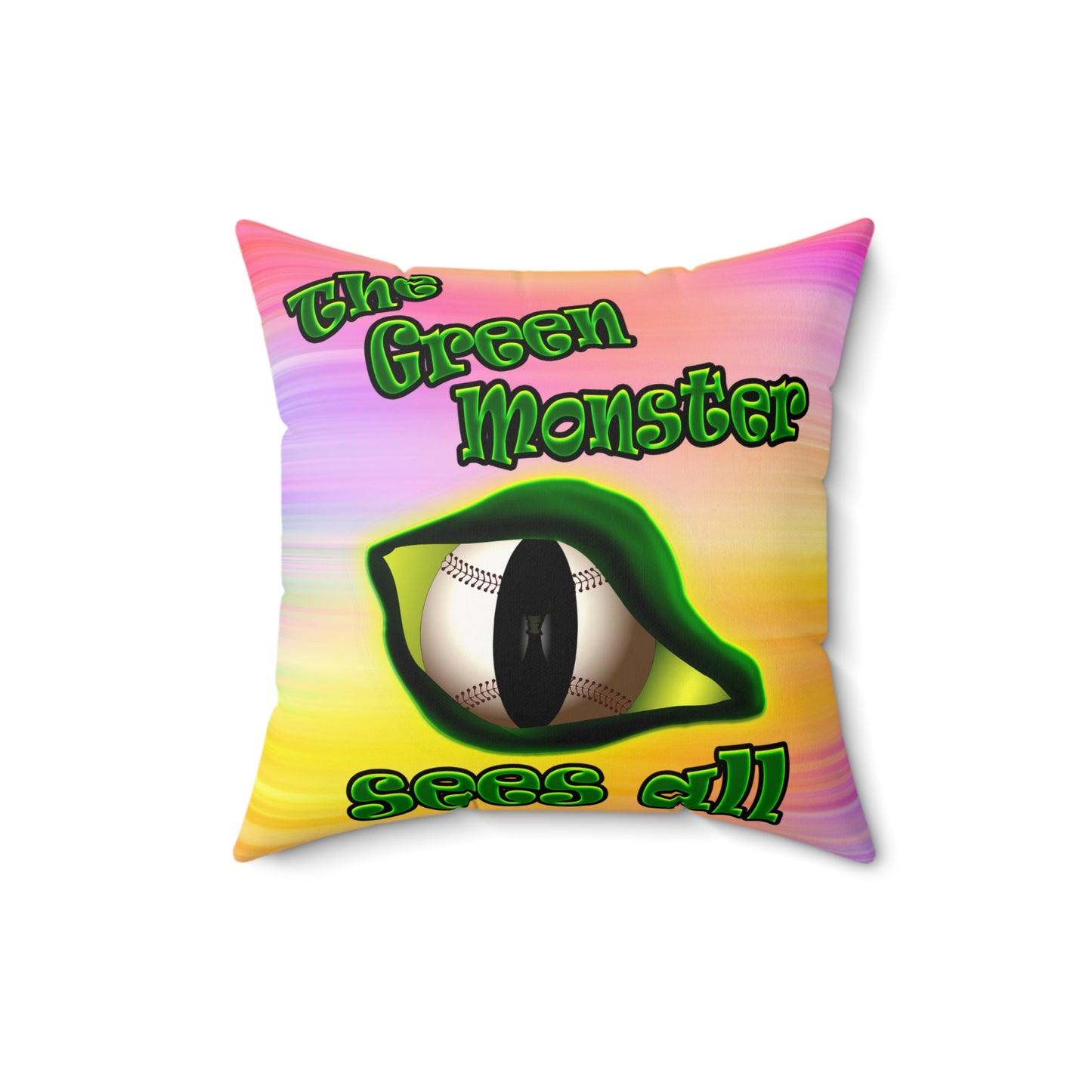 green monster - Faux Suede Square Pillow - (color blur)