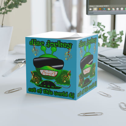 disc jockey - note cube (turquoise)