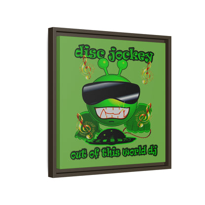 disc jockey - framed canvas art (green)