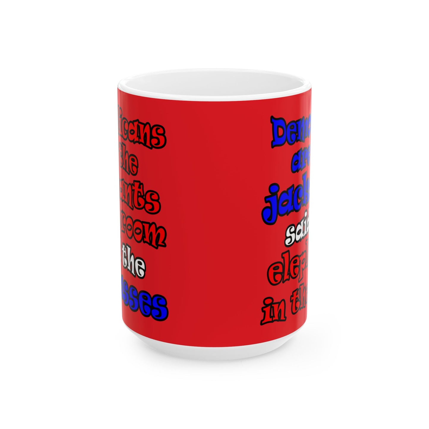 donkeys and elephants - White Mug (red)