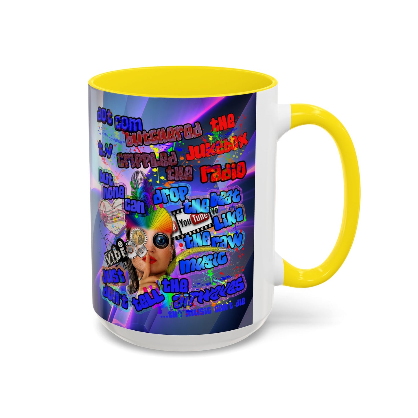 drop the beat - Accent Mug (grey-pink wave)