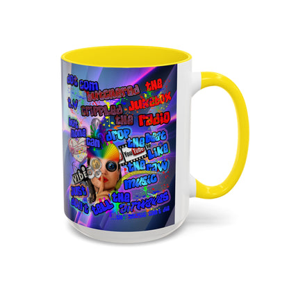 drop the beat - Accent Mug (grey-pink wave)