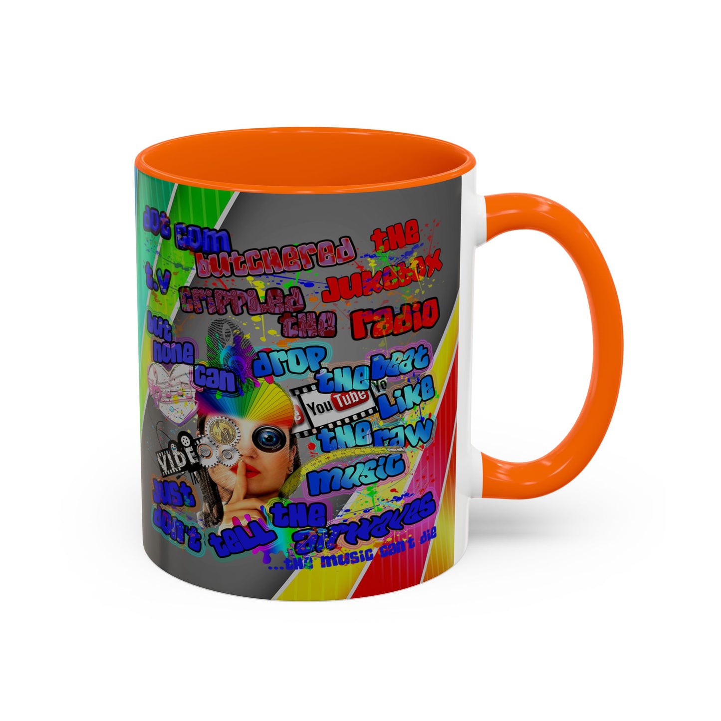 drop the beat - Accent Mug (rainbow split)