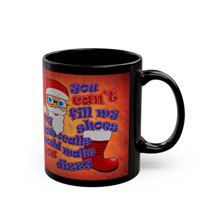 santa's shoes - Black Mug (burnt orange)