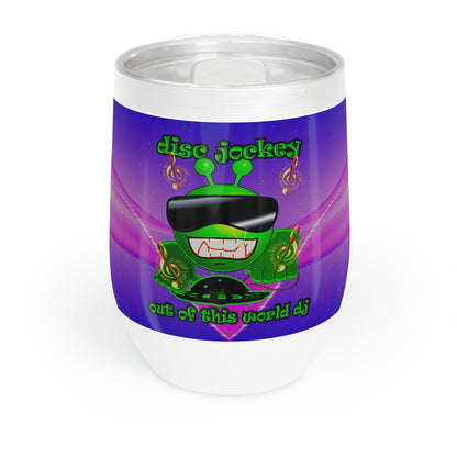 disc jockey - Chill Wine Tumbler (purple-pink wave)