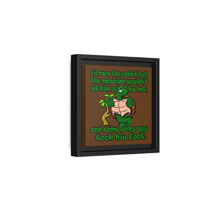 turtle race - framed canvas art (brown)