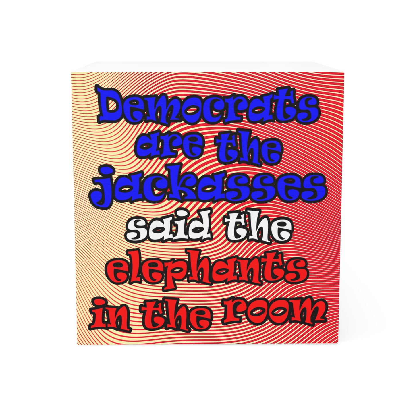 donkeys and elephants - note cube (yellow-orange wave)