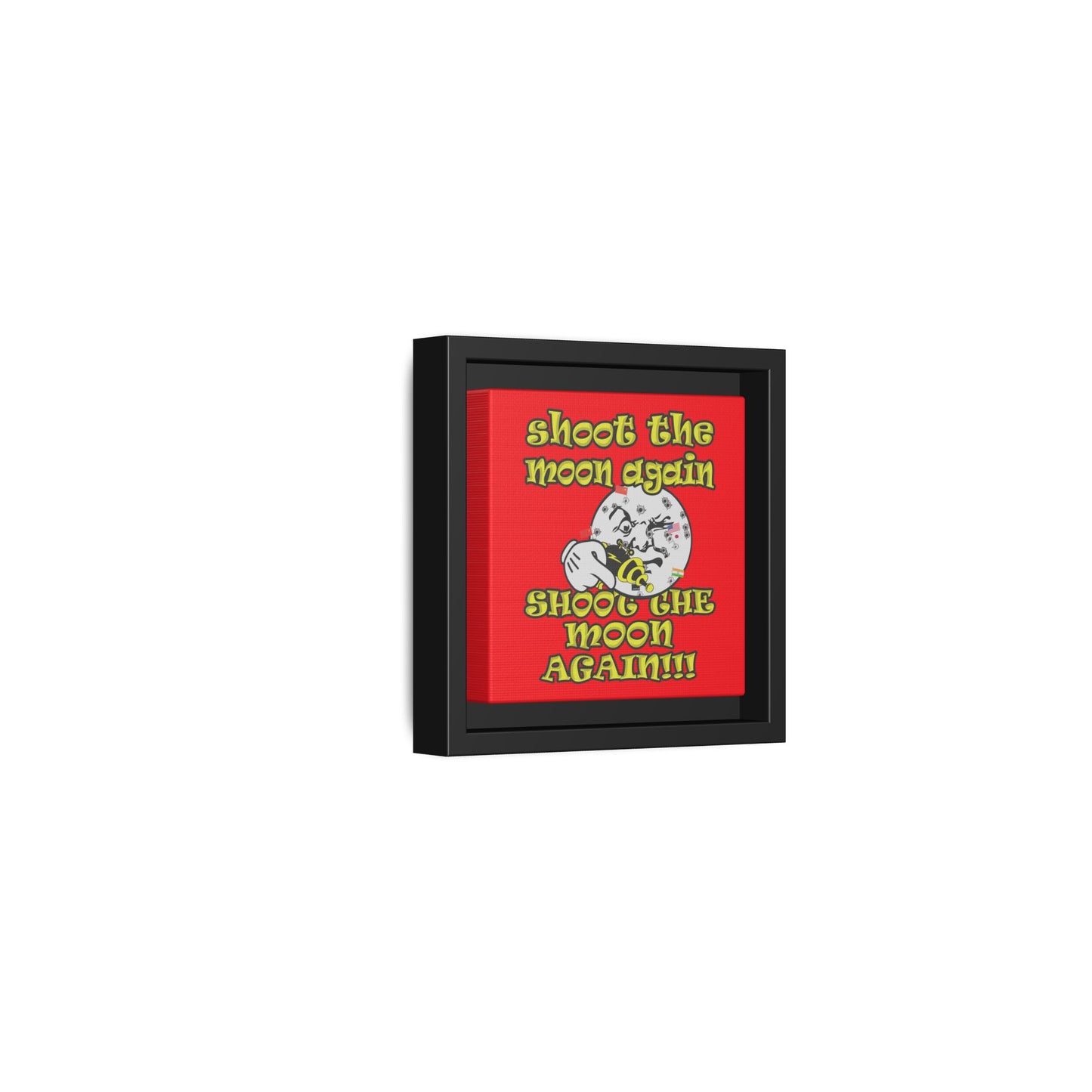 shoot the moon again - framed canvas art (red)
