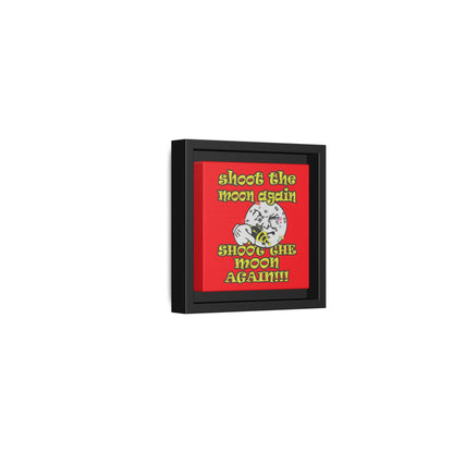 shoot the moon again - framed canvas art (red)
