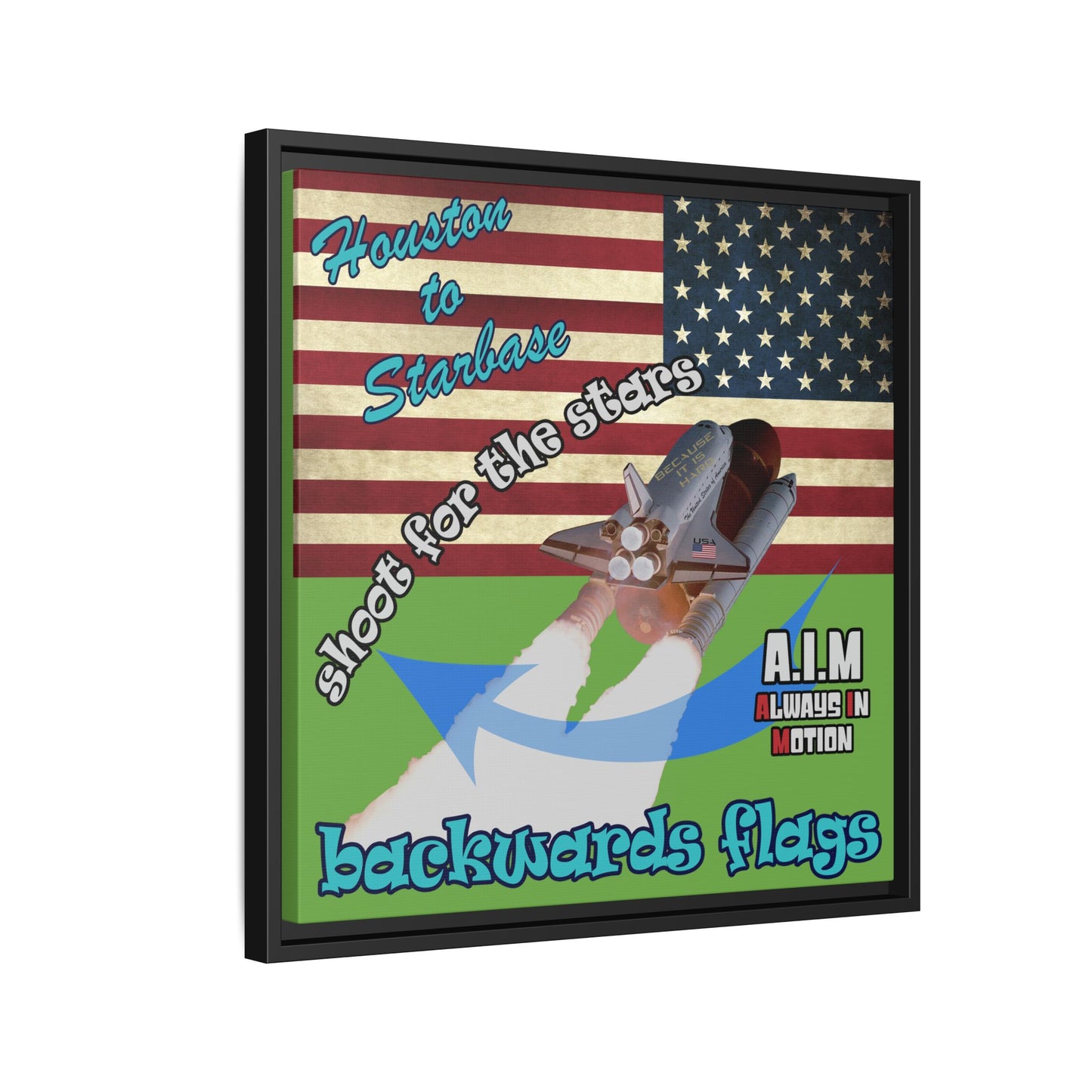 shoot for the stars - framed canvas art (green)