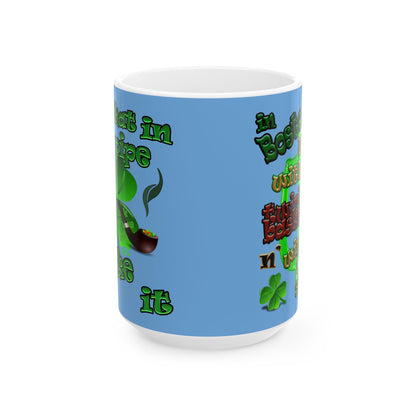 celtics logo - White Mug (light blue)