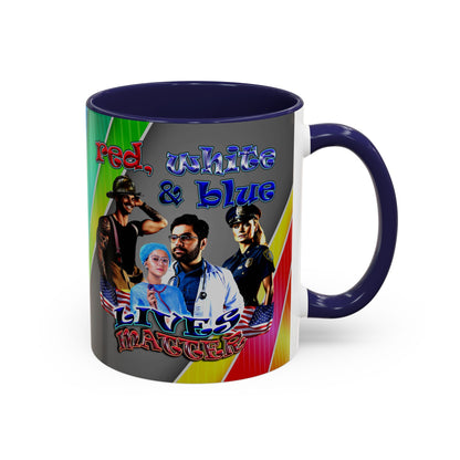 rw&b lives matter - Accent Mug (rainbow split)