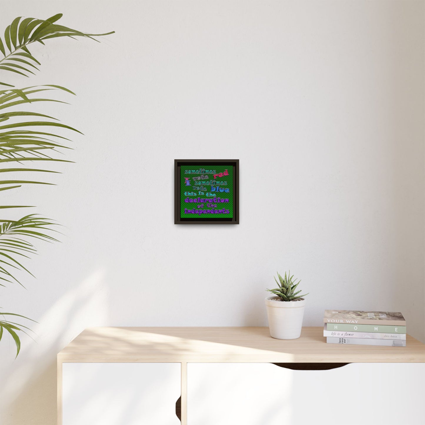 declaration of the independents - framed canvas art (logo green)