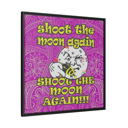 shoot the moon again - framed canvas art (pink swirl)