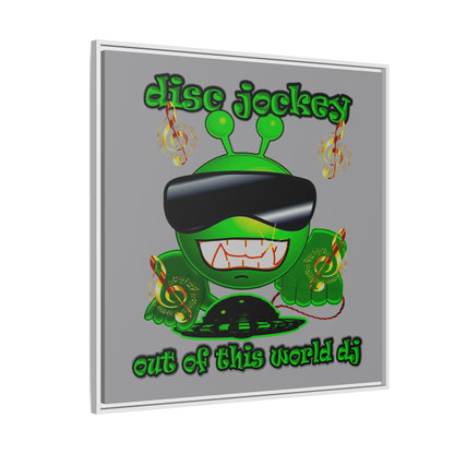 disc jockey - framed canvas art (grey)