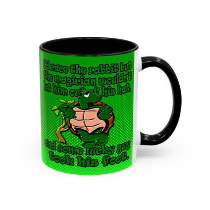 turtle race - Accent Mug (logo green)