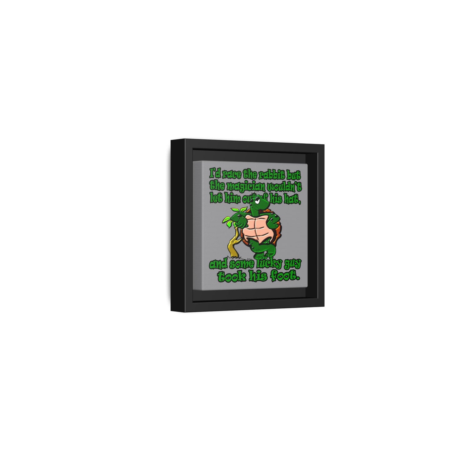 turtle race - framed canvas art (grey)