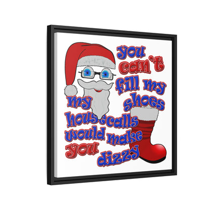 santa's shoes - framed canvas art (white)