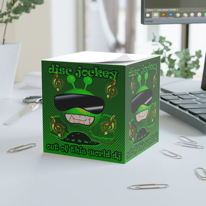 disc jockey - note cube (logo green)