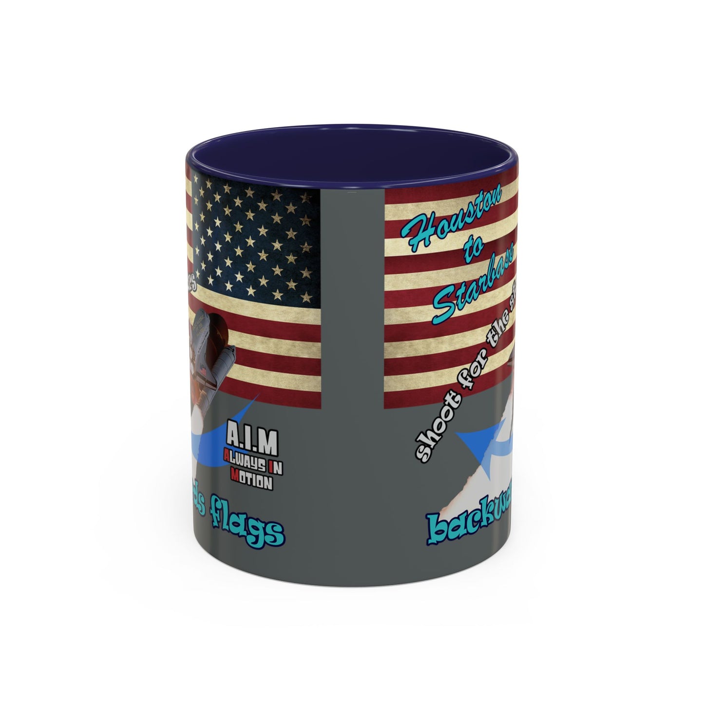 shoot for the stars - Accent Mug (dark grey)