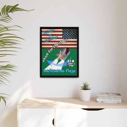 shoot for the stars - framed canvas art (dark green)