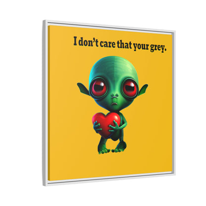 I don't care that your grey - framed canvas art (yellow)