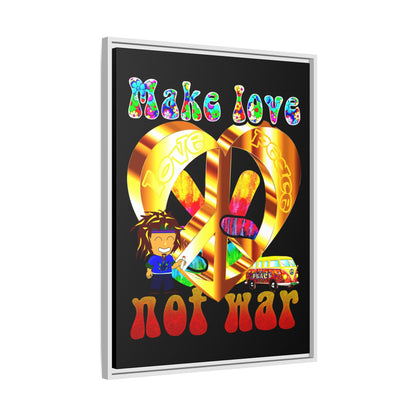 love peace - framed canvas art (black)