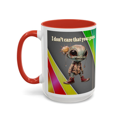 I don't care that your grey - Accent Mug (rainbow split)