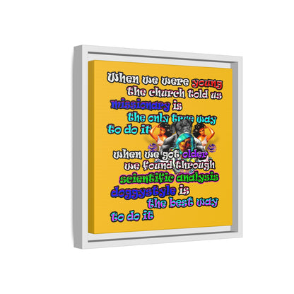 doggystyle - framed canvas art (yellow)