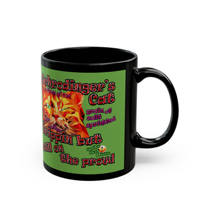 schrodinger's cat - Black Mug (green)