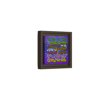 the bum's shit - framed canvas art (purple wave)