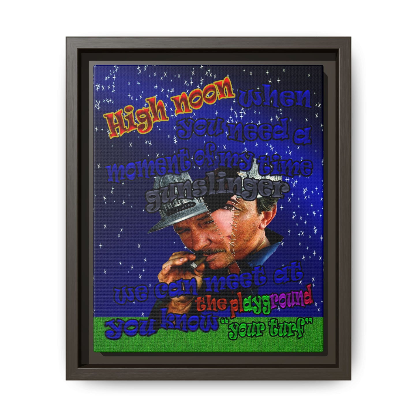 high noon - framed canvas art ('snoops' background)